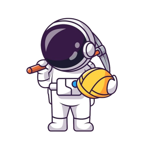 An astronaut holding tools